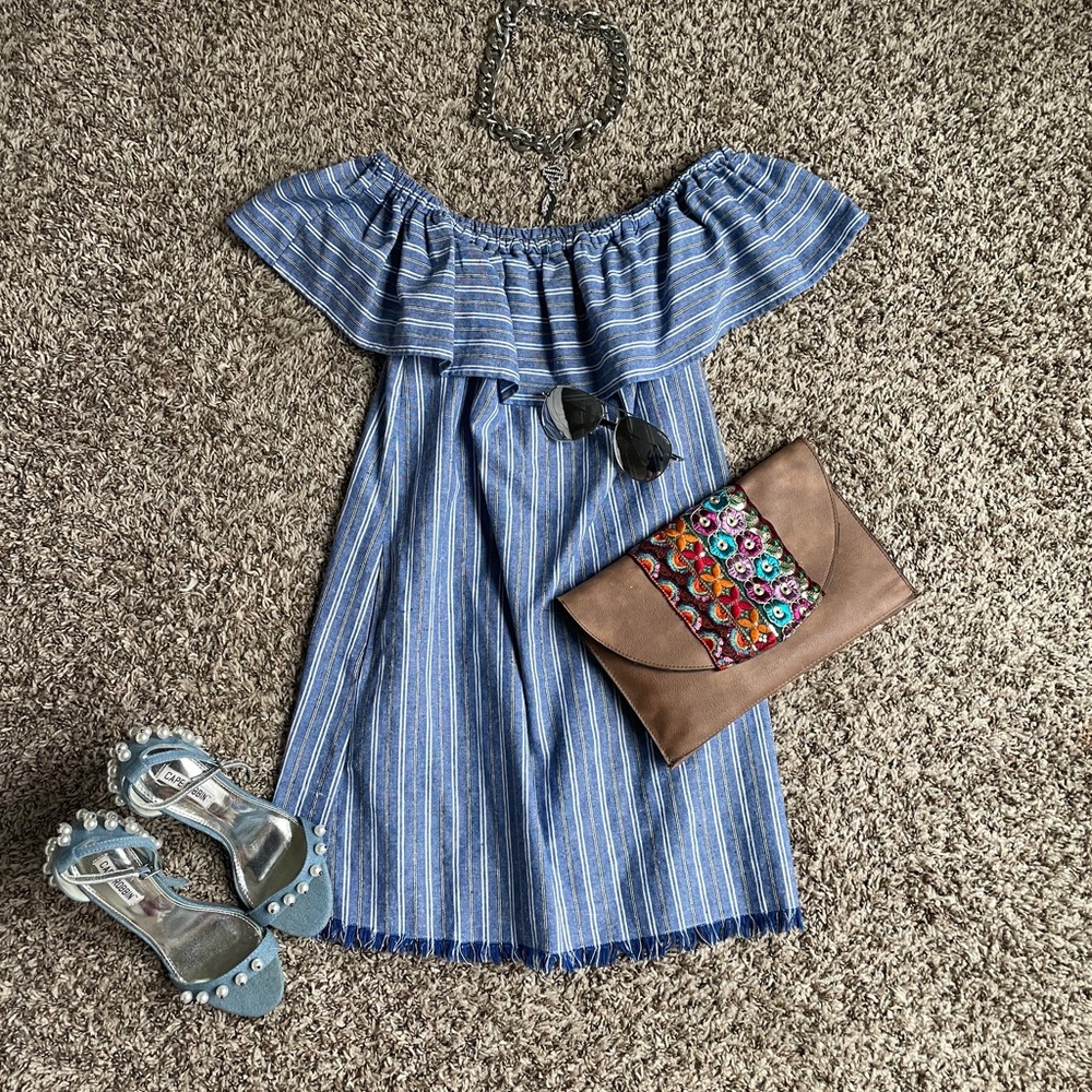 Blue denim like dress